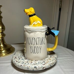 Rae Dunn Adventure Buddy coffee/tea mug with topper